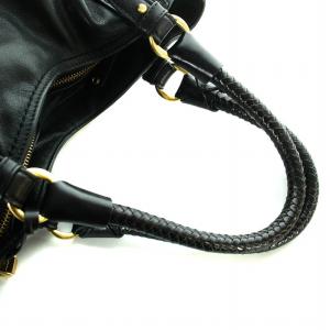 COLE HAAN ハンドバッグ レザー ロゴ ゴールド金具 黒 ブラック GY18