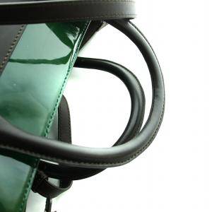 BALLY PINA-SM.SH ハンドバッグ ショルダー 2WAY レザー エナメル ロゴチャーム付き 緑 グリーン