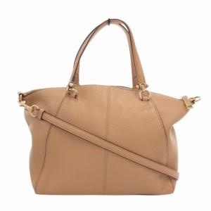 COACH プレーリー サッチェル ポリッシュド ハンドバッグ ショルダー 2WAY レザー ロゴ金具 ベージュ 58874