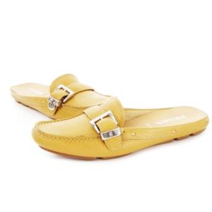 PRADA バブーシュ シューズ ローファー フラット スリッパ モカシン レザー ベルト チャーム 小さいサイズ