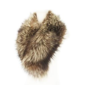 銀サガ ティペット マフラー フォックスファー 毛皮 茶 ブラウン /AH4 GY18