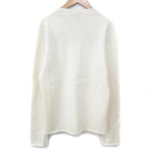 GUCCI ニット セーター ウール シルク混 シェリーライン 長袖 クルーネック L アイボリー 紺 ネイビー