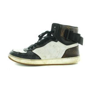 モノグラム リヴォリ ライン ハイカット スニーカー シューズ 靴 レザー 9 28cm 黒 ブラック