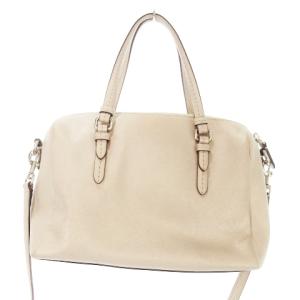COACH ショルダーバッグ ハンドバッグ 2way PVC ロゴ チャーム くすみ 茶 ブラウンベージュ /MN15
