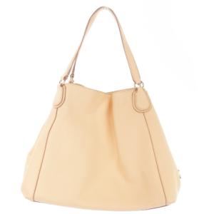 COACH ショルダーバッグ レザー ロゴ エンボス加工 ホース アンド キャリッジ ロゴチャーム ピンクベージュ