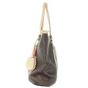 COACH ショルダーバッグ トートバッグ 2way レザー PVC シグネチャー ロゴチャーム 茶 ブラウン F26186