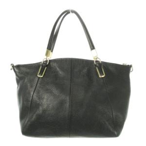 COACH ハンドバッグ レザー ロゴデザイン チャーム 黒 ブラック /AO16 GY18