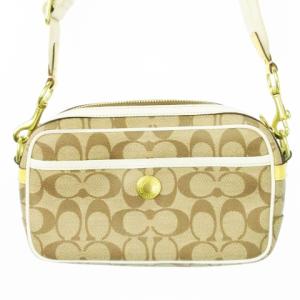 COACH ショルダーバッグ ポシェット PVC レザー シグネチャー ロゴプリント ベージュ 11355 /CK6