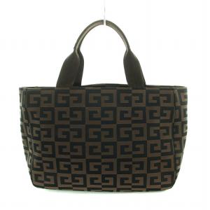 GIVENCHY トートバッグ ロゴ G柄 モノグラム キャンバス 茶 ブラウン GY18