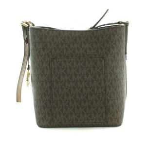 MICHAEL KORS ショルダーバッグ PVC レザー ロゴチャーム 総柄 茶 ブラウン 35F8GKFM1V GY18