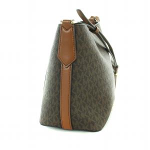 MICHAEL KORS ショルダーバッグ PVC レザー ロゴチャーム 総柄 茶 ブラウン 35F8GKFM1V GY18