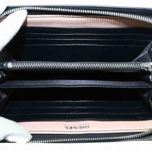 DIESEL ニューグラナートループ NEW GRANATO LOOP 長財布 レザー ラウンドファスナー スタッズ ロゴ ストラップ付き