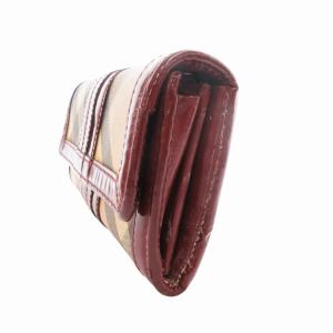BURBERRY 二つ折り長財布 ノバチェック ベージュ ボルドー