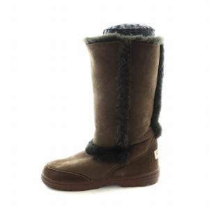 サンダンス SUNDANCE ムートンブーツ ロング ロゴ US9 26cm 茶 ブラウン 5325 GY18