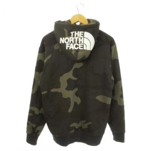 THE NORTH FACE ノベルティリアビューフルジップフーディ ジャケット パーカー スウェット カモフラ 迷彩柄 ロゴ 裏起毛 M 緑 カーキ NT62131
