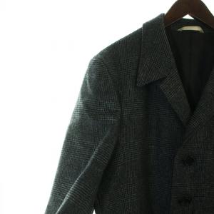 Paul Smith COLLECTION チェスターコート ロング 長袖 総裏地 シングル グレンチェック XL グレー GY18 /MQ