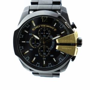 メガチーフ MegaChief 腕時計 ウォッチ クォーツ ロゴ 黒文字盤 クロノグラフ 黒 ブラック DZ-4338 GY18