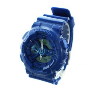 CASIO G-SHOCK 腕時計 ウォッチ クォーツ アナログ デジタル デイト カレンダー付き 青文字盤 ロゴ 青 ブルー GA-110BC GY18