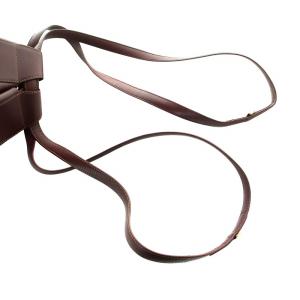 Cartier ショルダーバッグ マストライン 巾着 レザー ロゴ 赤 ワインレッド GY18 /MQ