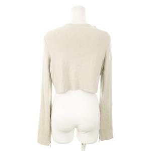 FOXEY ニットカーディガン トッパー ノーカラー ショート丈 38 グレージュ