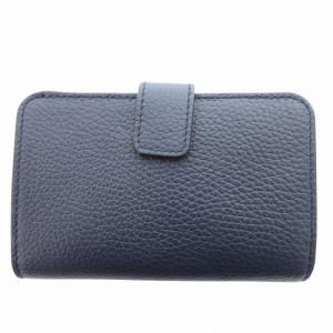 FURLA 美品 二つ折り財布 ウォレット ロゴ レザー 紺 ネイビー /HO 0302 GY18