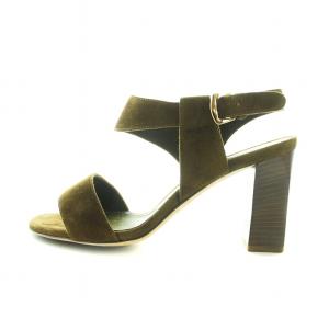 Loro Piana サンダル ストラップ スエード チャンキーヒール ロゴ 35 22cm 茶 ブラウン GY13 /MQ