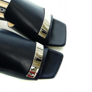 Sergio Rossi SR1 ミュール スクエアトゥ 34.5 ネイビー