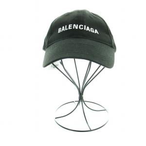BALENCIAGA 17ss キャップ ベースボール 刺繍ロゴ L 58cm ブラック