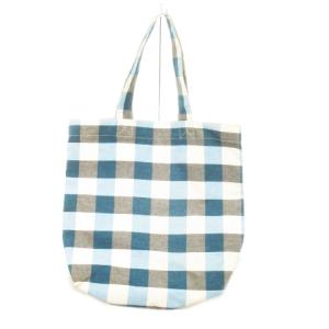 Vivienne Westwood トートバッグ キャンバス チェック オーブ ブルー
