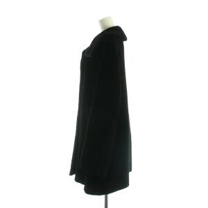 Max Mara ボアコート ビッグカラー アルパカ ウール 42 ブラック