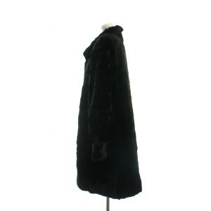 SAGA MINK 銀サガ 毛皮コート ダークミンクファー 総裏地 ロング 長袖 大きいサイズ 13 LL 黒 ブラック GY17