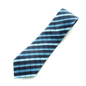ネクタイ レギュラータイ GG柄 ロゴ ストライプ レジメンタル 絹 シルク 青 ブルー 紺 ネイビー GY18