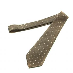 LOUIS VUITTON ネクタイ レギュラータイ モノグラム ドット 水玉 絹 シルク ロゴ 箱付き 茶 ブラウン GY18 /MQ