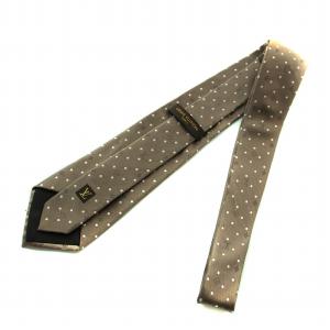 LOUIS VUITTON ネクタイ レギュラータイ モノグラム ドット 水玉 絹 シルク ロゴ 箱付き 茶 ブラウン GY18 /MQ