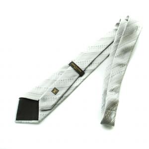 LOUIS VUITTON ネクタイ レギュラータイ モノグラム ロゴ 絹 シルク 箱付き グレー GY18