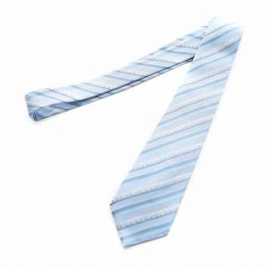 LOUIS VUITTON ネクタイ レギュラータイ モノグラム レジメンタル ストライプ ロゴ 絹 シルク 青 ブルー GY18