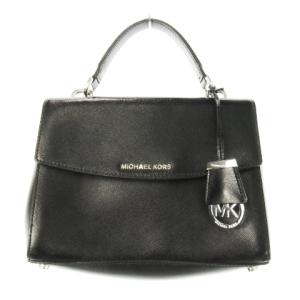 AVA クロスボディ ハンドバッグ 2way ショルダーバッグ PVC レザー ロゴ チャーム付き シルバー金具