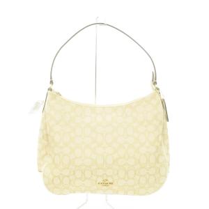 ハンドバッグ ワンショルダー シグネチャー キャンバス レザー ベージュ F29959