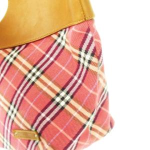BURBERRY BLUE LABEL ハンドバッグ キャンバス 切替 レザー チェック ロゴ ピンク /CK13 GY18