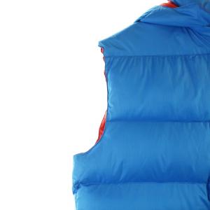 HYDROGEN ダウンベスト ジップアップ フーディ ロゴ 刺繍 XL 青 ブルー GY18