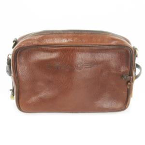 セカンドバッグ クラッチバッグ レザー 革 型押しロゴ 茶 ブラウン /AO12 GY18