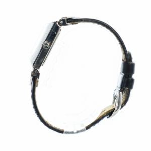 D&G TIME 腕時計 ウォッチ クォーツ レザーベルト スクエア ロゴ 黒文字盤 シルバー色 黒 ブラック GY18