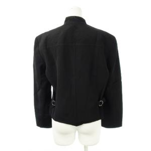 agnes b. ナポレオンジャケット スタンドカラー ダブル ビジューボタン 肩パッド 2 M 黒 ブラック /CK11