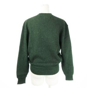 LACOSTE フレラコ ヴィンテージ アルパカ ニット セーター Vネック 長袖 ロゴ ワッペン 文字ワニ 緑 グリーン