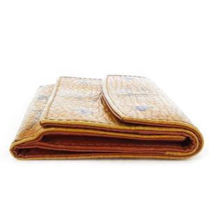 MCM 財布 ウォレット 二つ折り財布 小銭入れ レザー ロゴ 茶 ブラウン /MN16 GY18