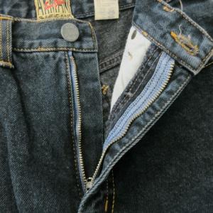ARMANI JEANS True Blue デニムパンツ ジーンズ テーパード ロゴ ワンポイント 革パッチ 28 紺 ダークブルー