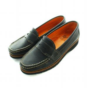 コイン ローファー モカシン ビブラムソール レザー 黒 ブラック GY18 /MQ