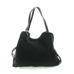 TORY BURCH トートバッグ ナイロン PVC ロゴ 黒 ブラック GY17