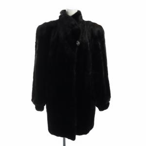 ROYAL 金サガ ロイヤル TERRY'S ブラックミンク ファー ロング コート 毛皮 F 黒 ブラック