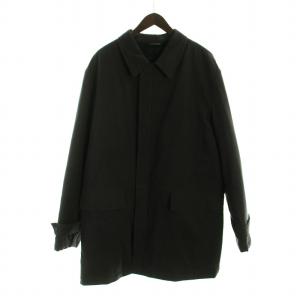 pour homme ヴィンテージ ステンカラー コート 裏地キルティング ロング 長袖 スエード ジップアップ